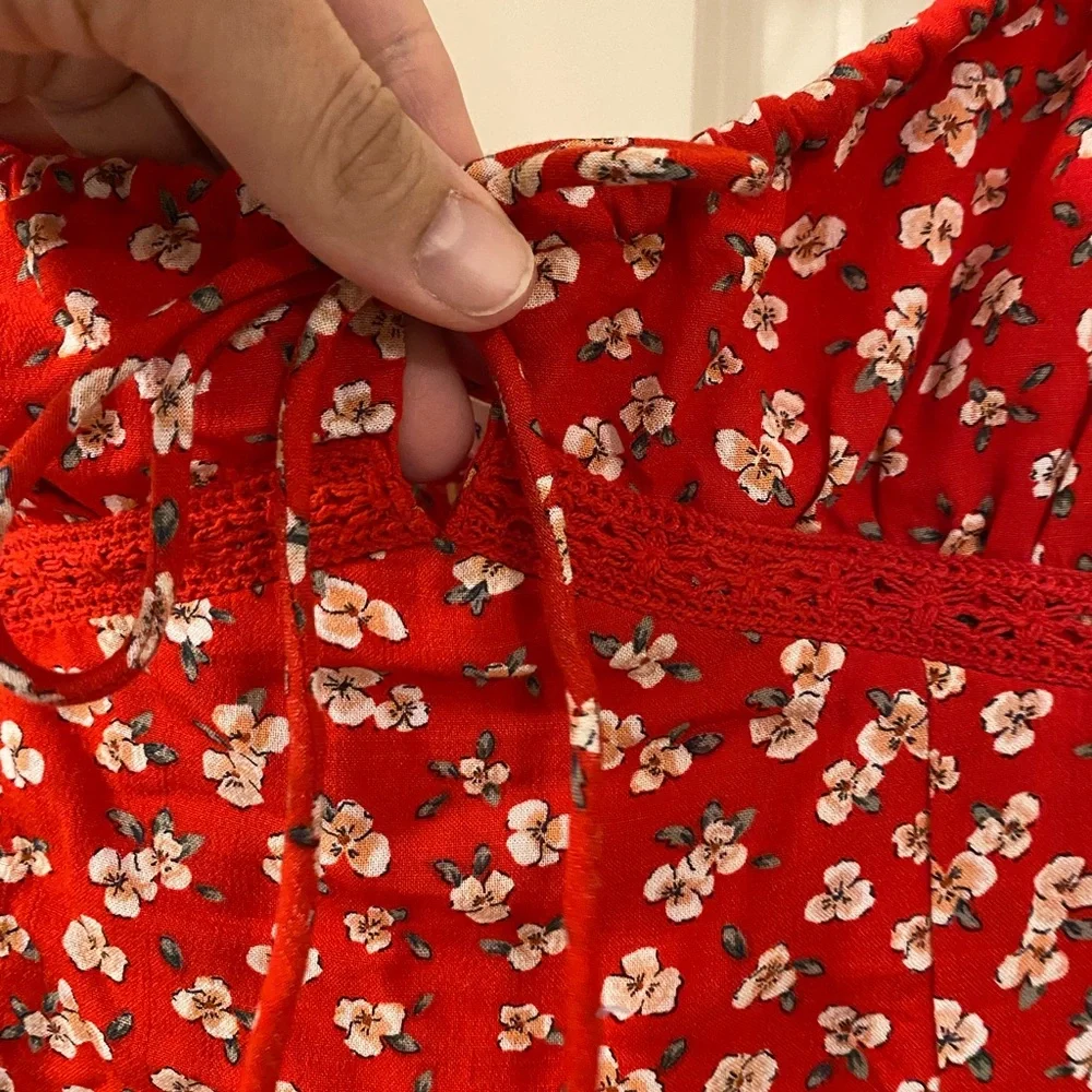 Aeropostale Red Floral Dress - Picture 3 of 7